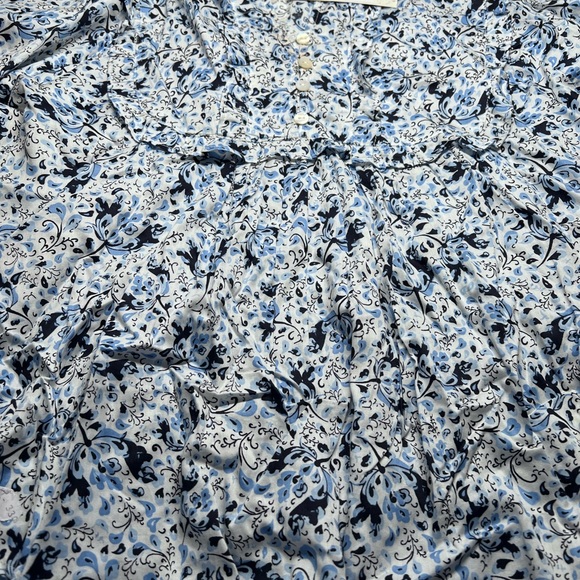 Francesca 3/4 Sleeve Floral Top Ruffle Buttons XL - Picture 3 of 5